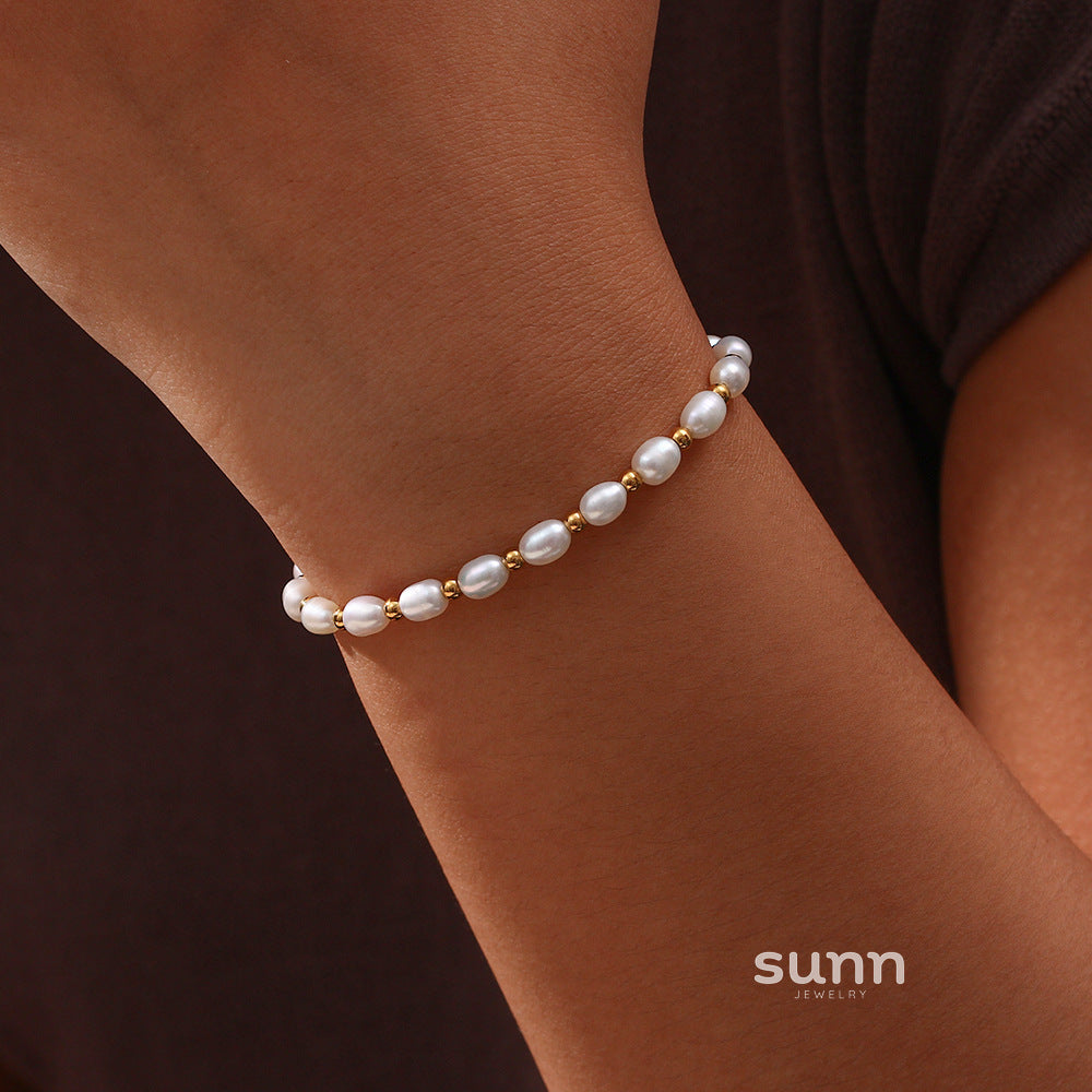 Oaklyn Gold Pearl Drawstring Bracelet [33CUENPN]