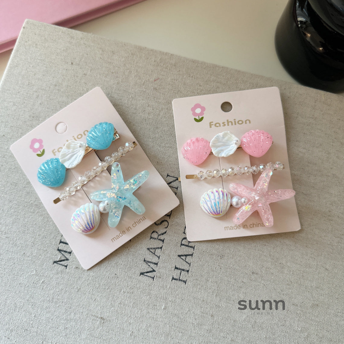Oaklyn Iridescent Starfish Hair Clip [2E1VEQZN]