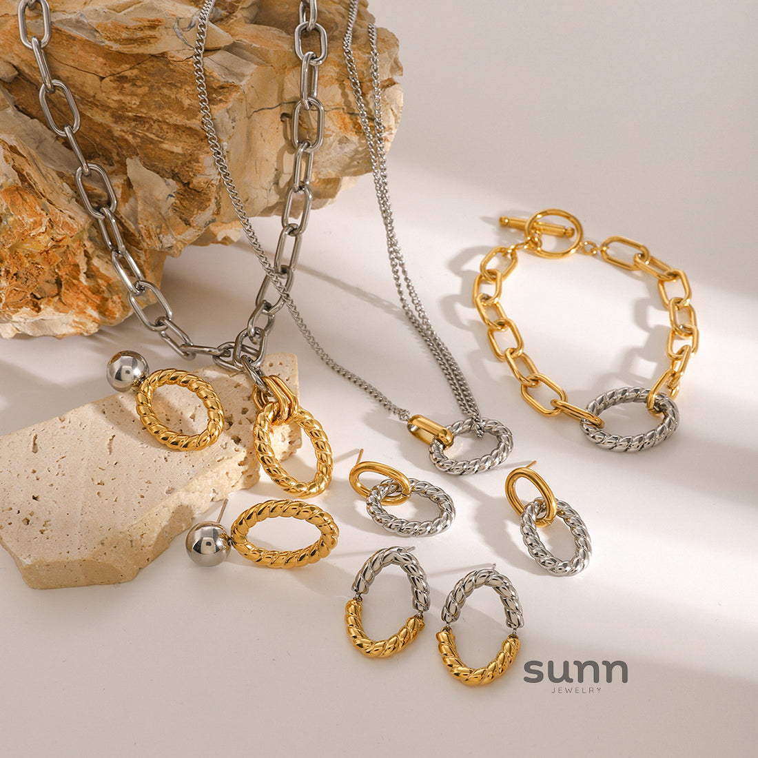 Oaklyn Twisted Geometric Jewelry [4DP15BNT]