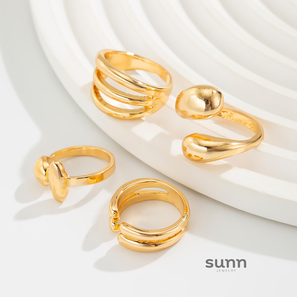 Odelia Stacking Waterdrop Ring Set [NNUHV5MI]