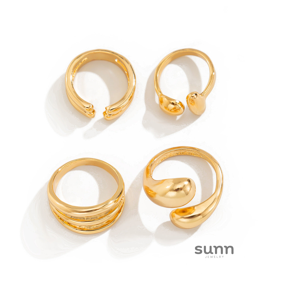 Odelia Stacking Waterdrop Ring Set [1966I7EW]