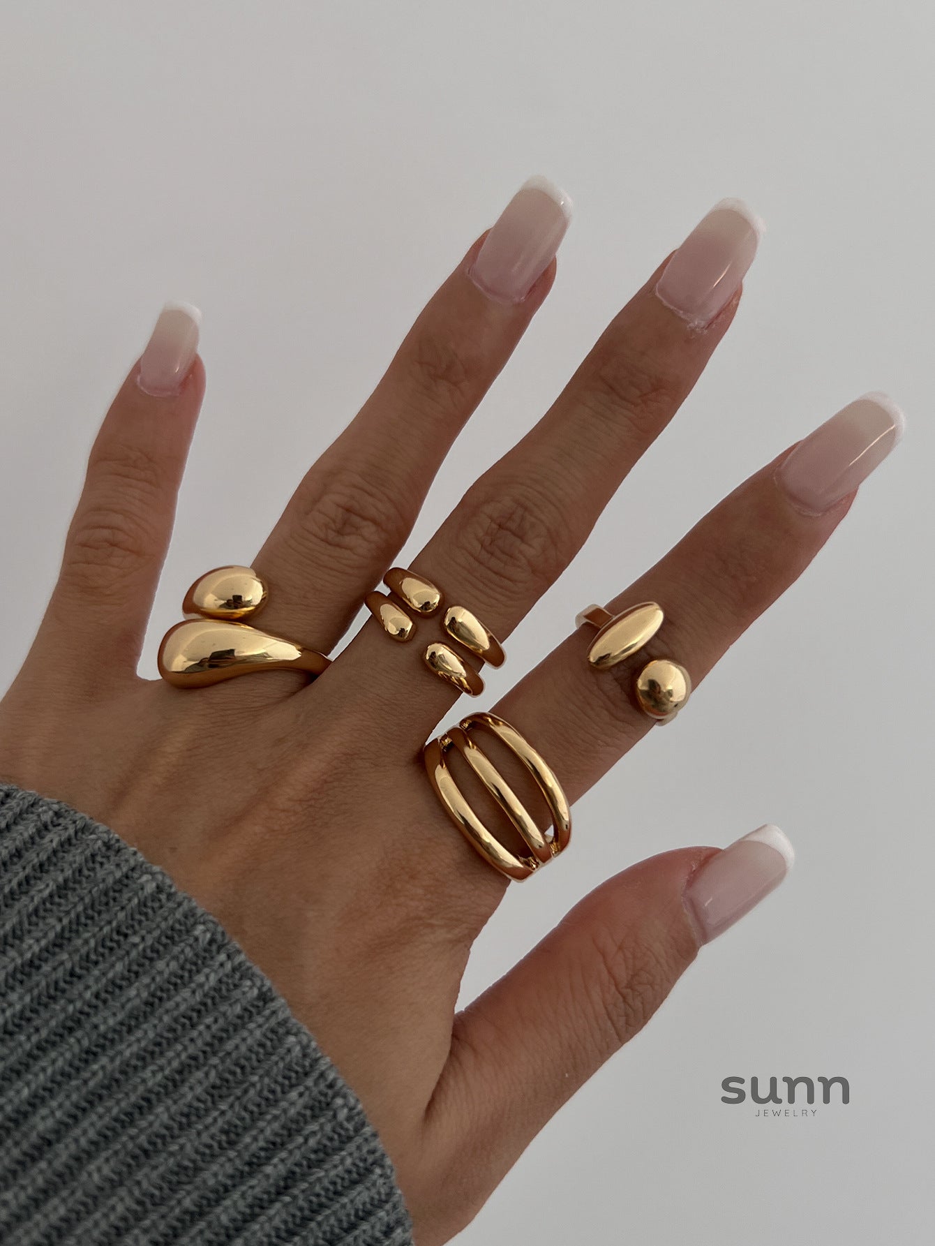Odelia Stacking Waterdrop Ring Set [OCL5HKDP]