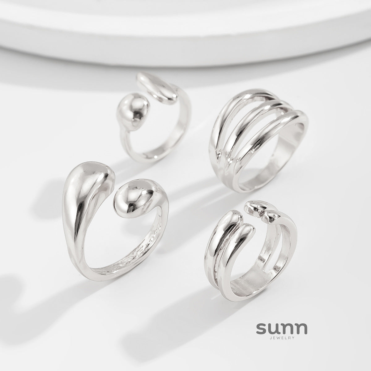 Odelia Stacking Waterdrop Ring Set [1IQ6XE47]