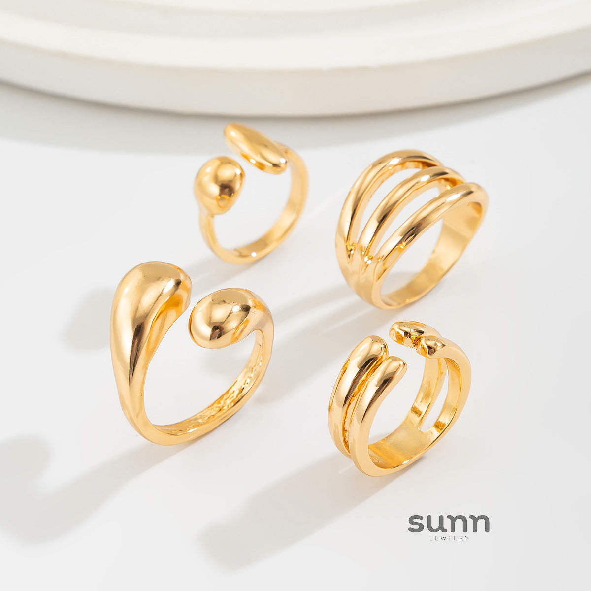 Odelia Stacking Waterdrop Ring Set [TTQDEZBM]