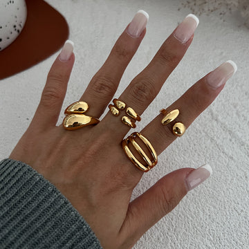 Odelia Stacking Waterdrop Ring Set [ZW401IL6]