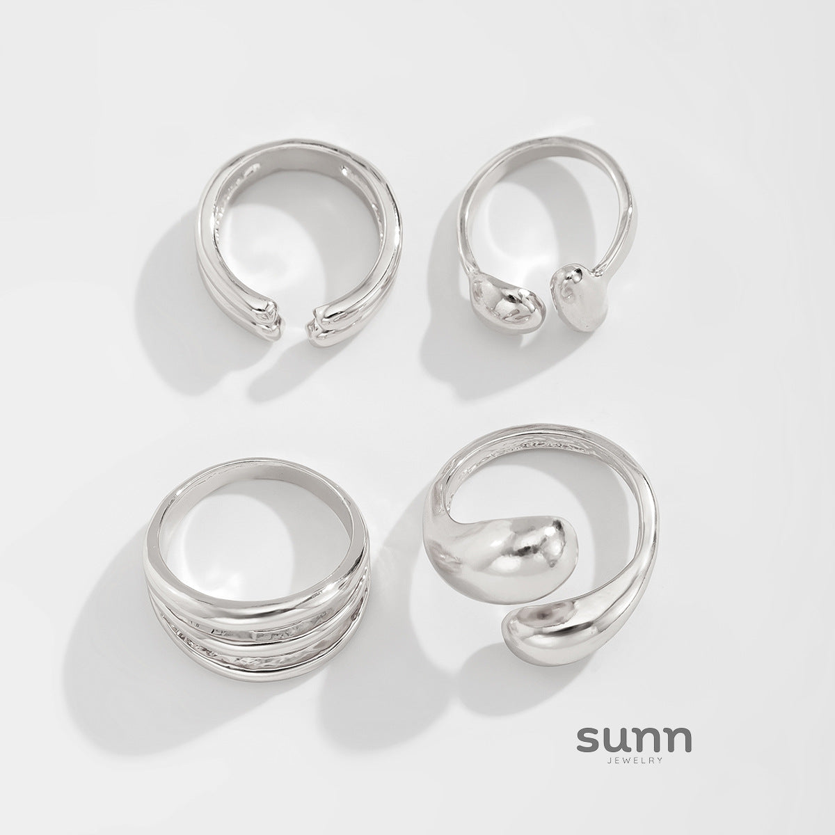 Odelia Stacking Waterdrop Ring Set [SZ9SM39A]