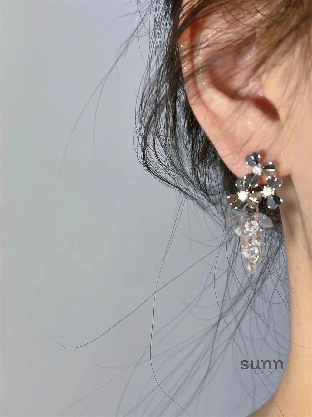Ollie Shimmering Grape Earrings
