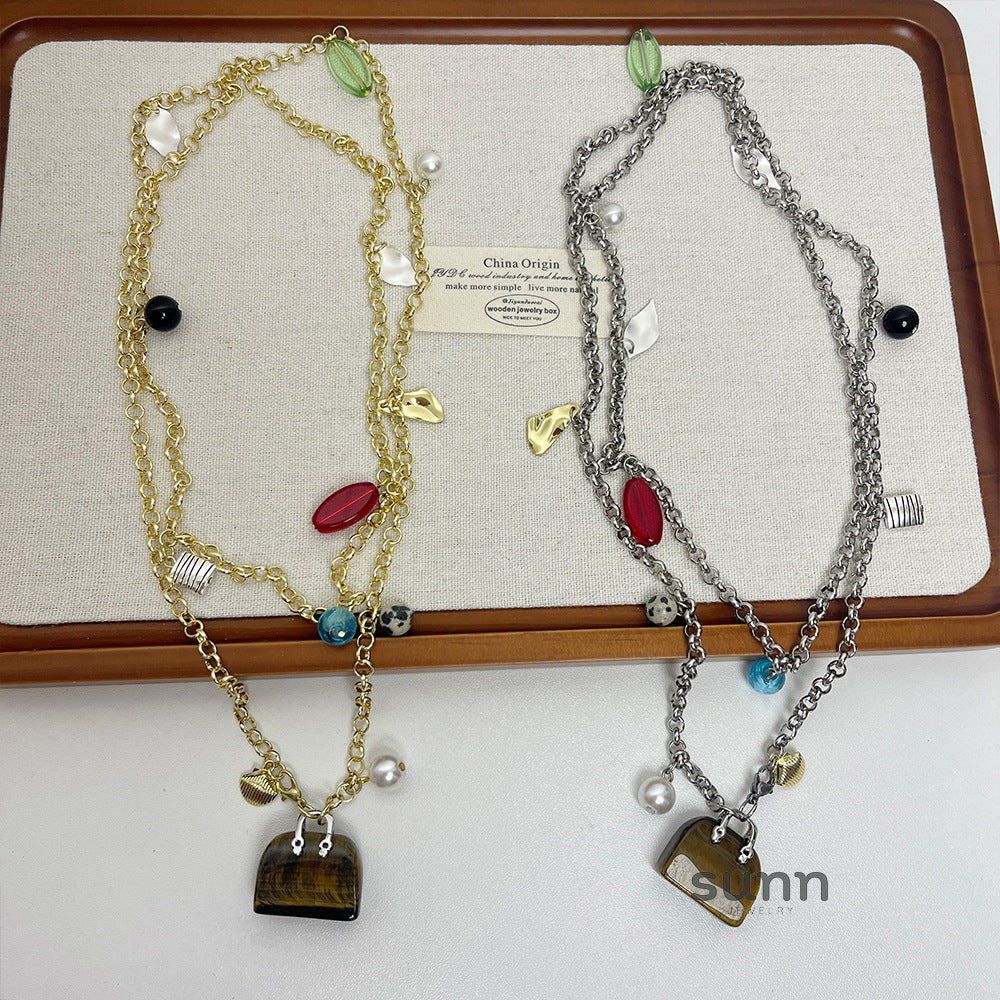 Onyx Multi-Wear Tiger Eye Necklace [SHX0VG95]