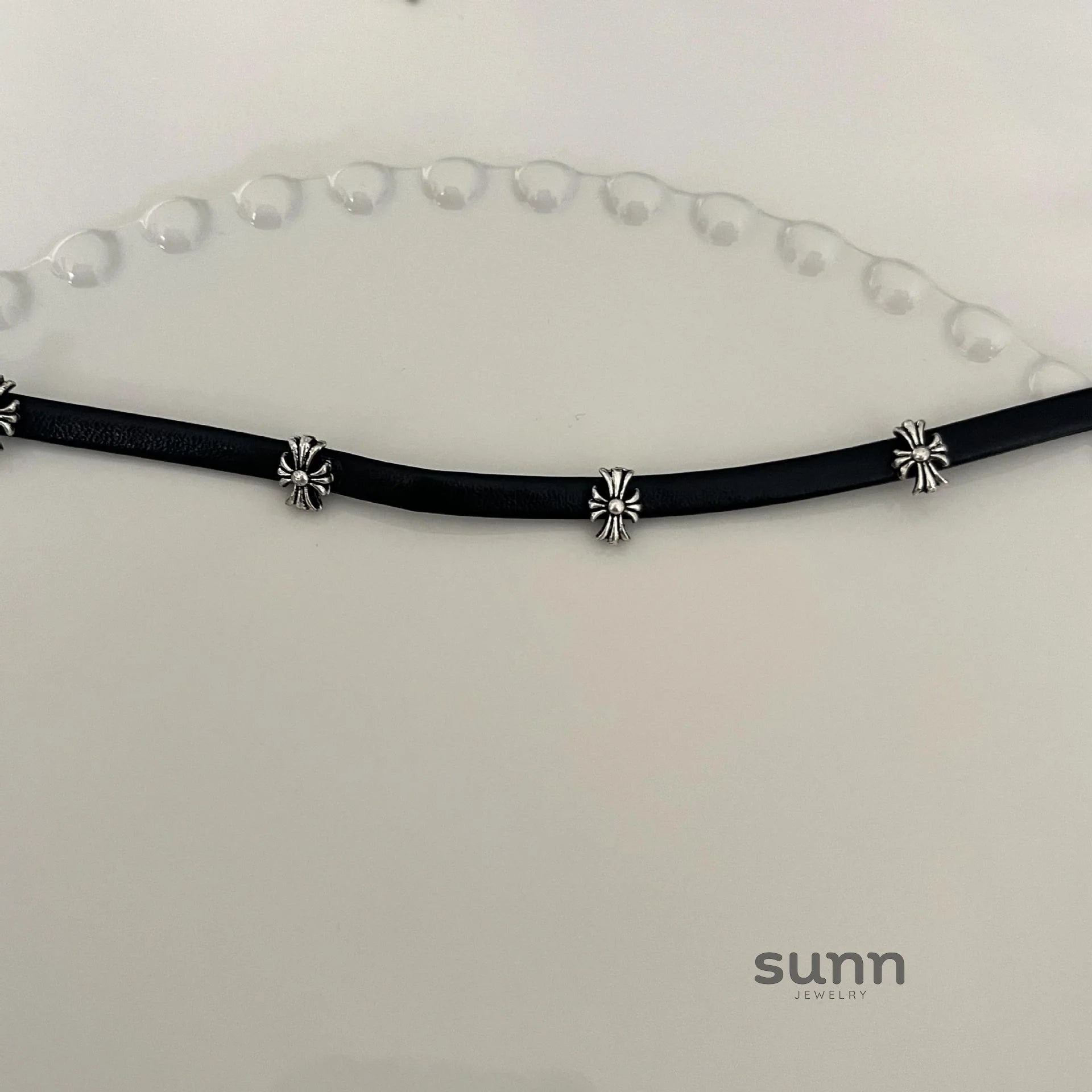 Ottilie Leather Cross Choker