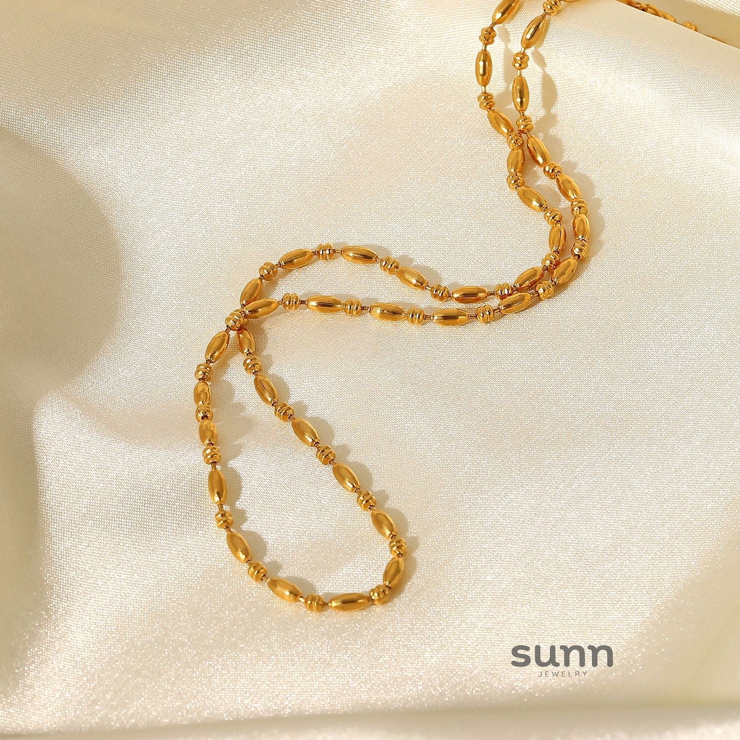 Paetyn Gold Layered Oval Necklace