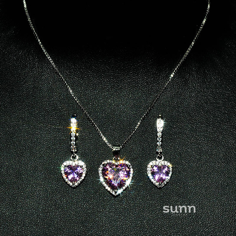 Paige Pink Diamond Heart Set [L78SMNIW]