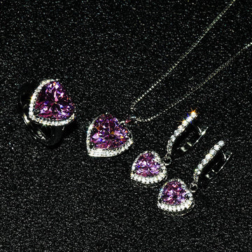 Paige Pink Diamond Heart Set [R9MB1XC2]