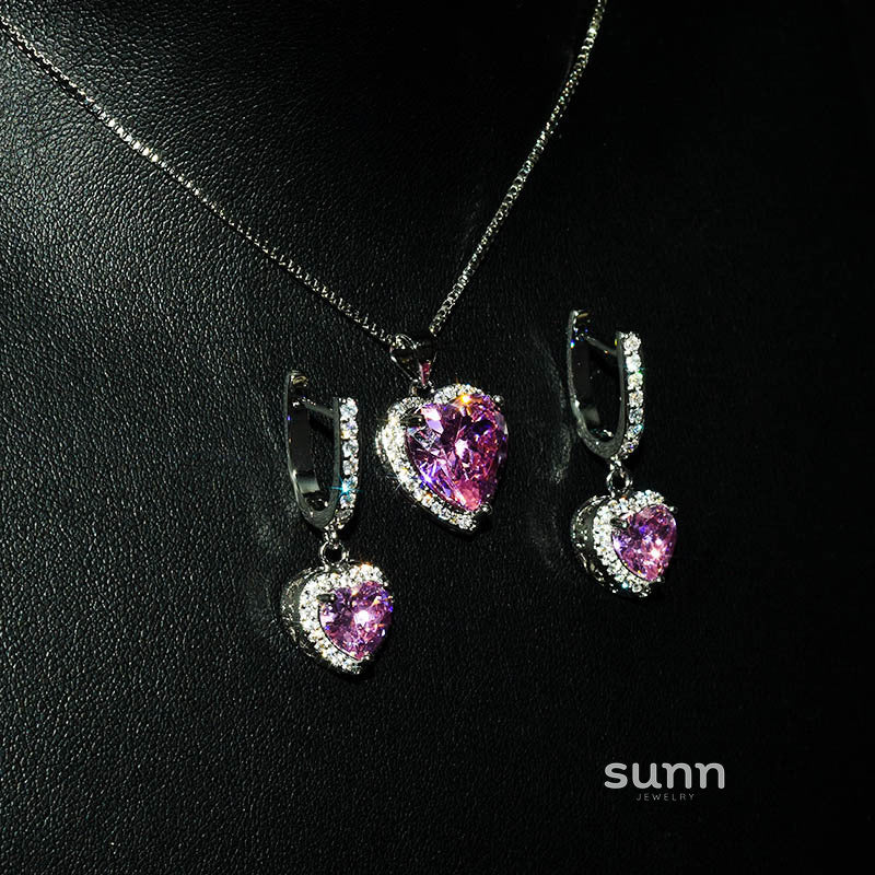 Paige Pink Diamond Heart Set [0FJVGKWF]