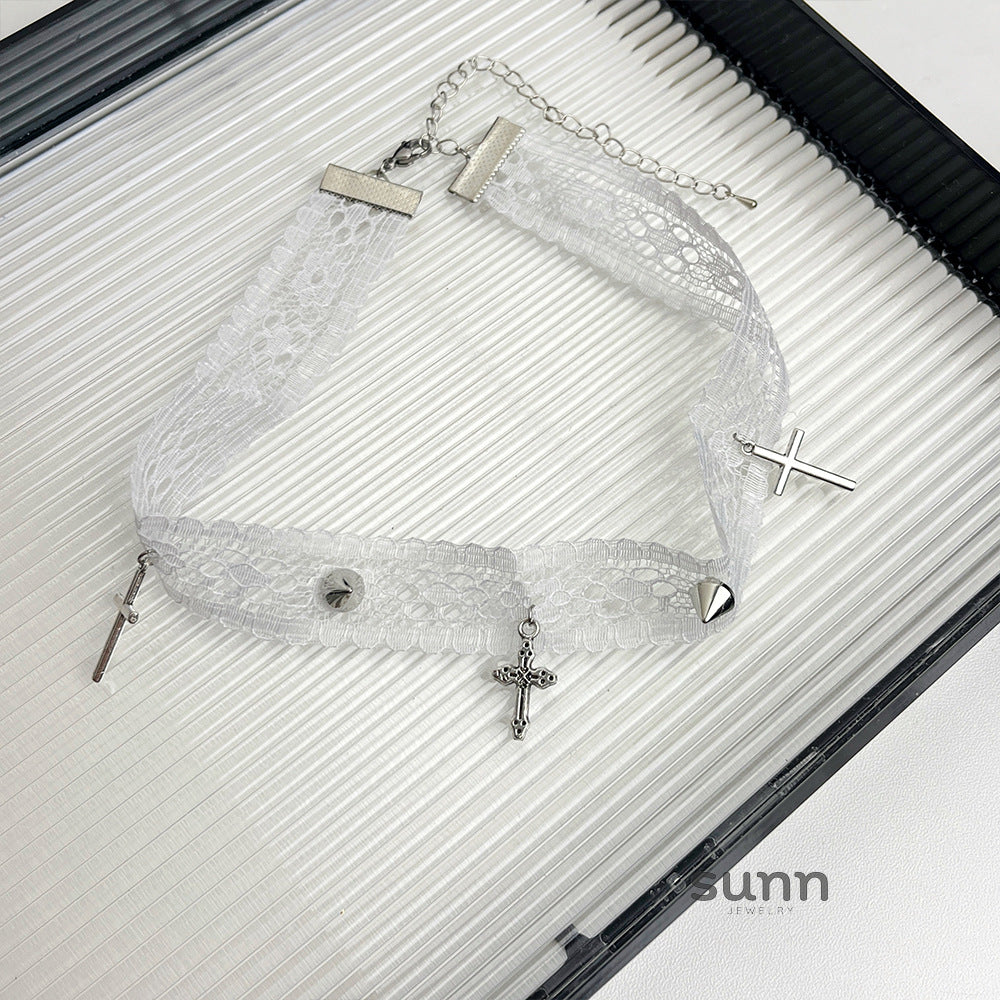 Paizley Lace Heart Layered Necklace [1O1T541R]
