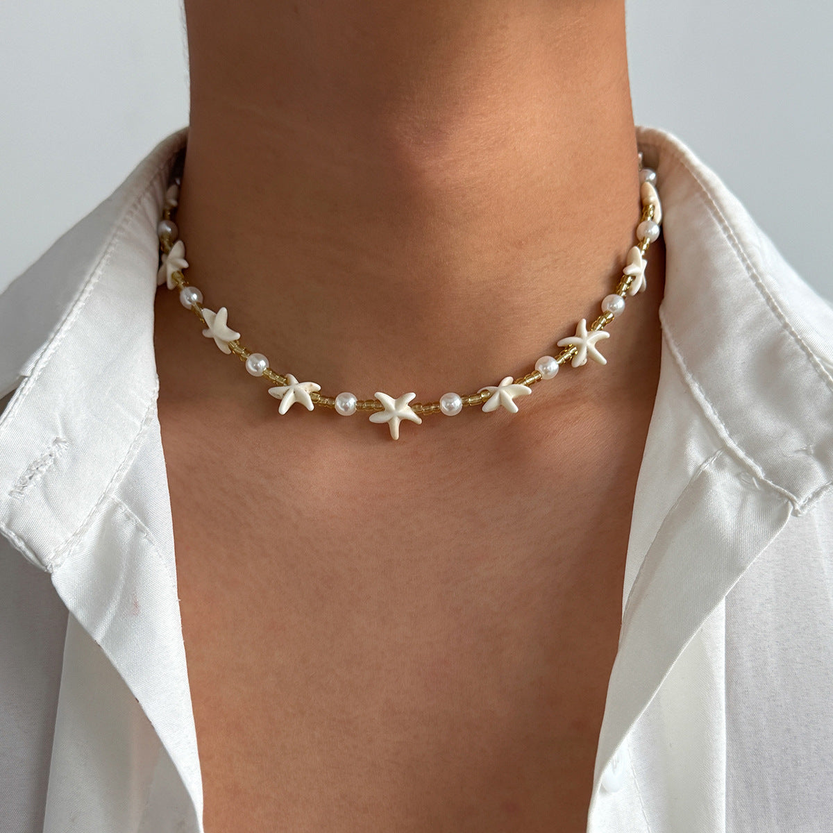 Paloma Gold Starfish Pearl Necklace [YE9SOJAV]