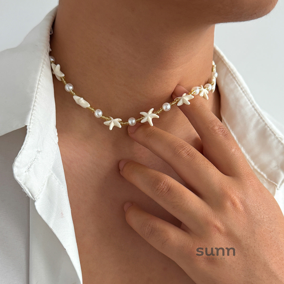 Paloma Gold Starfish Pearl Necklace [V6VB4NI5]