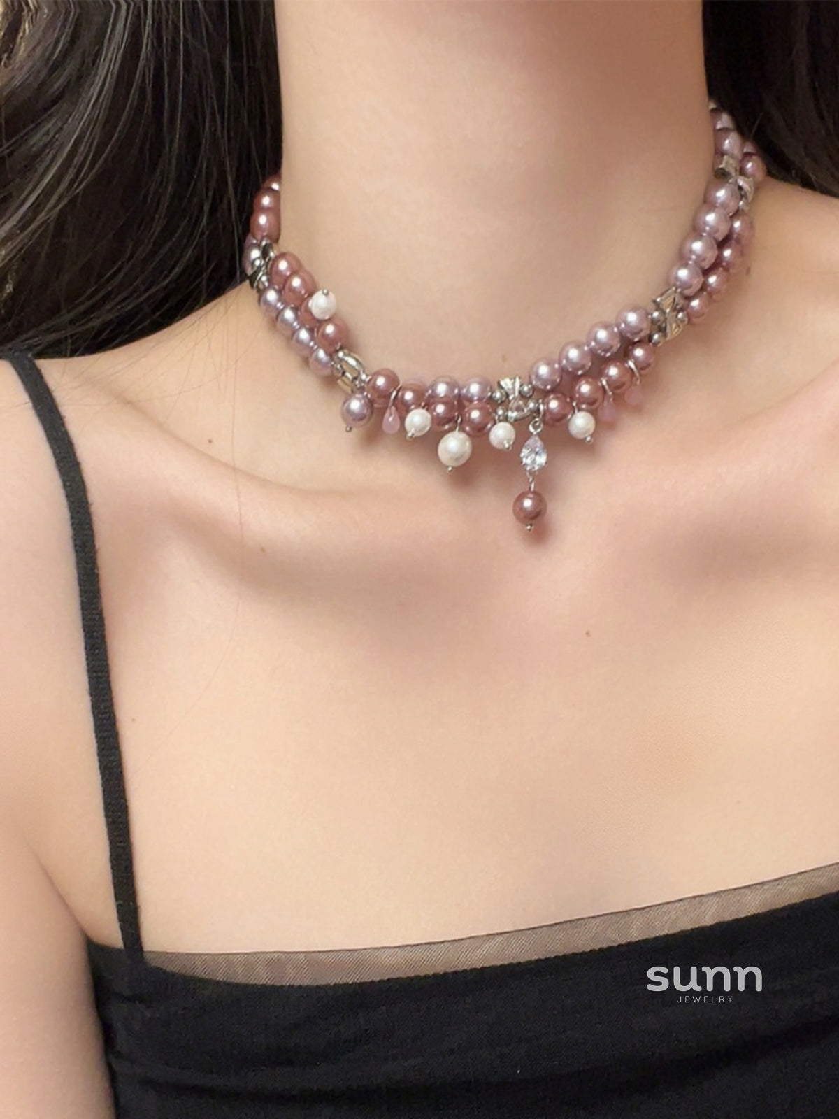 Pamela Iridescent Heart Necklace [H8T30CH4]