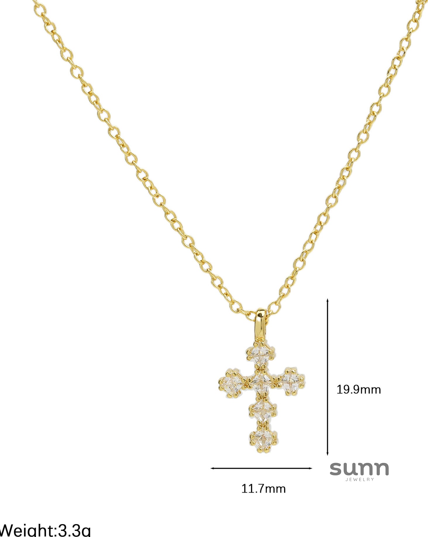 Parisa Zircon Birthstone Cross Necklace [2211LQJB]