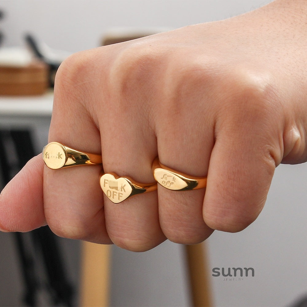 Parris Bold Letter Ring [KNW429T4]