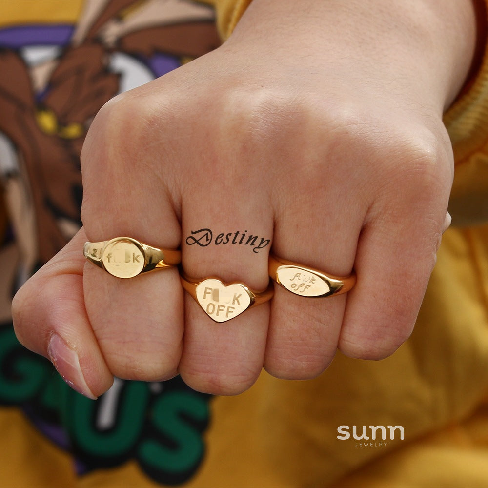 Parris Bold Letter Ring [6F5MLDSX]