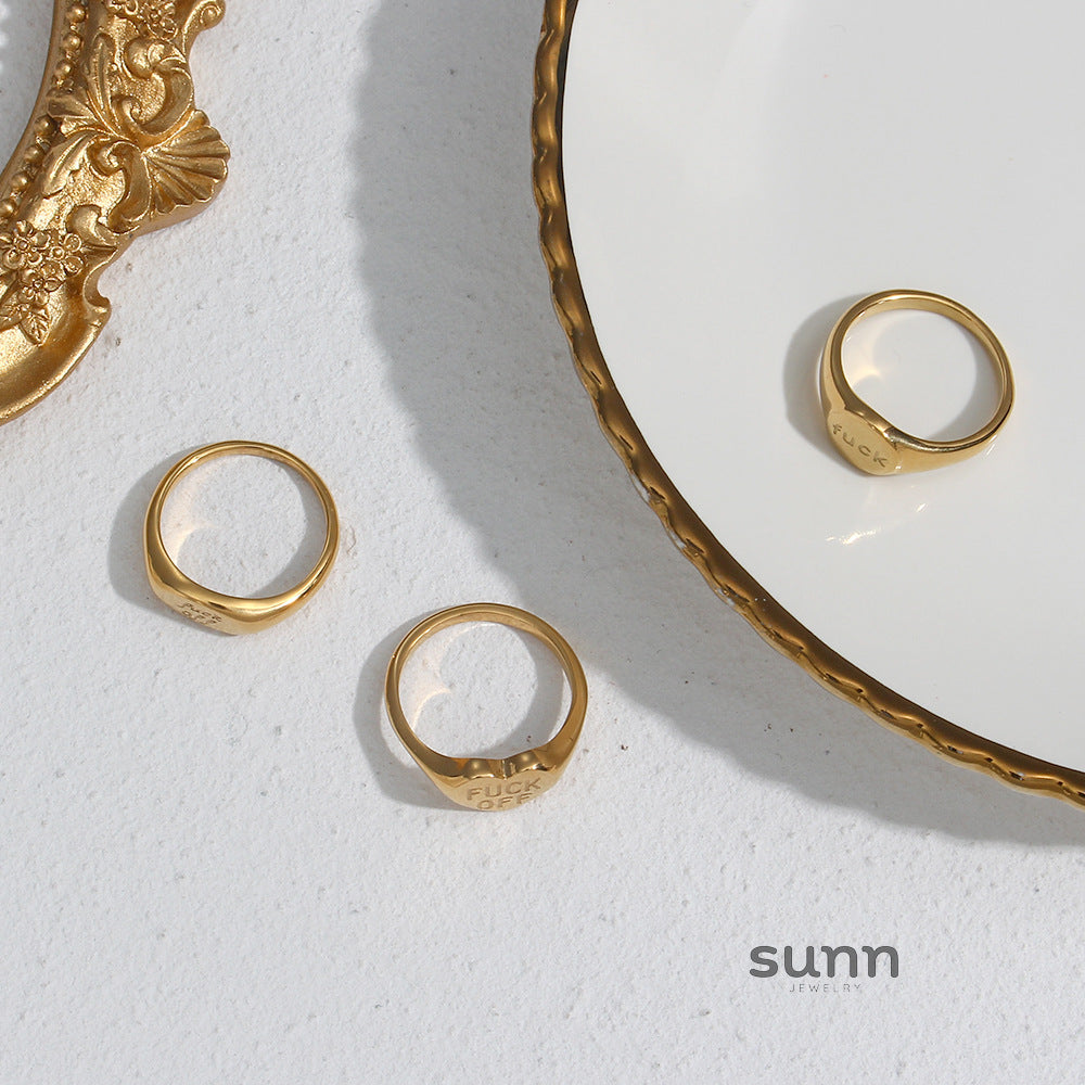 Parris Bold Letter Ring [DR932OFD]