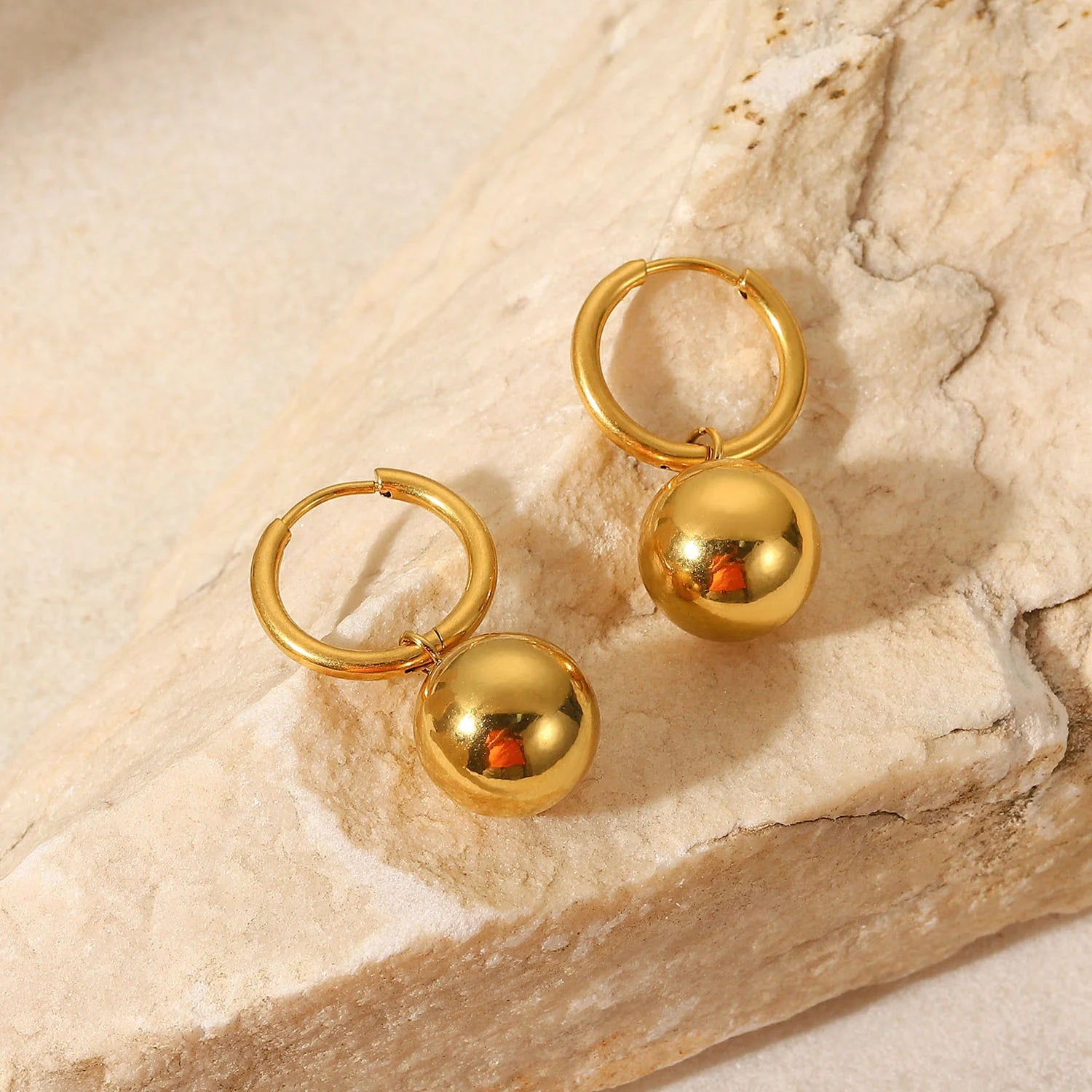 Paula Gold Sphere Hoop Earrings