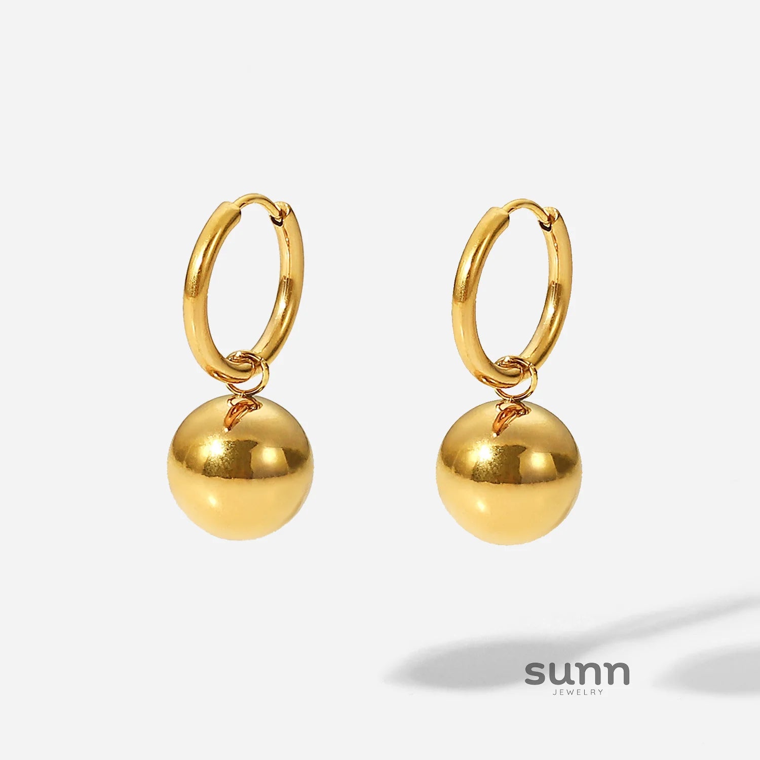 Paula Gold Sphere Hoop Earrings