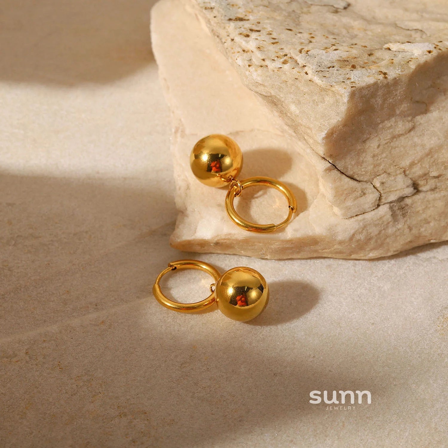 Paula Gold Sphere Hoop Earrings