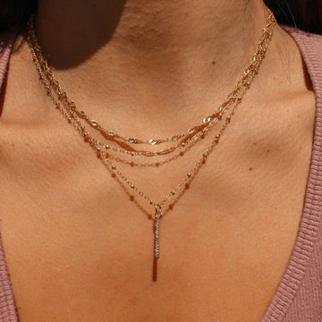 Peggy Rhinestone Layered Necklace [JK3ULVJA]