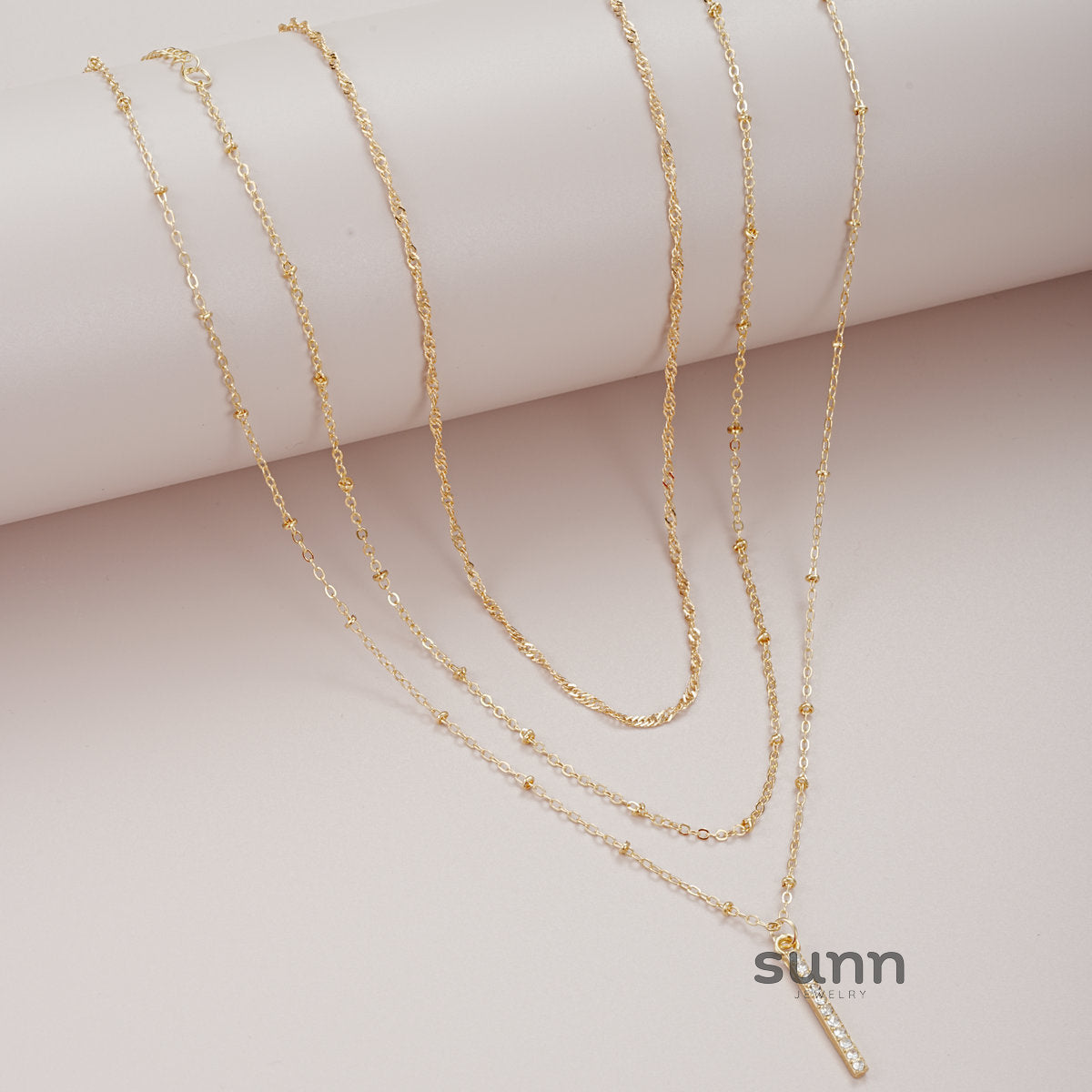 Peggy Rhinestone Layered Necklace [BMRXYWBM]