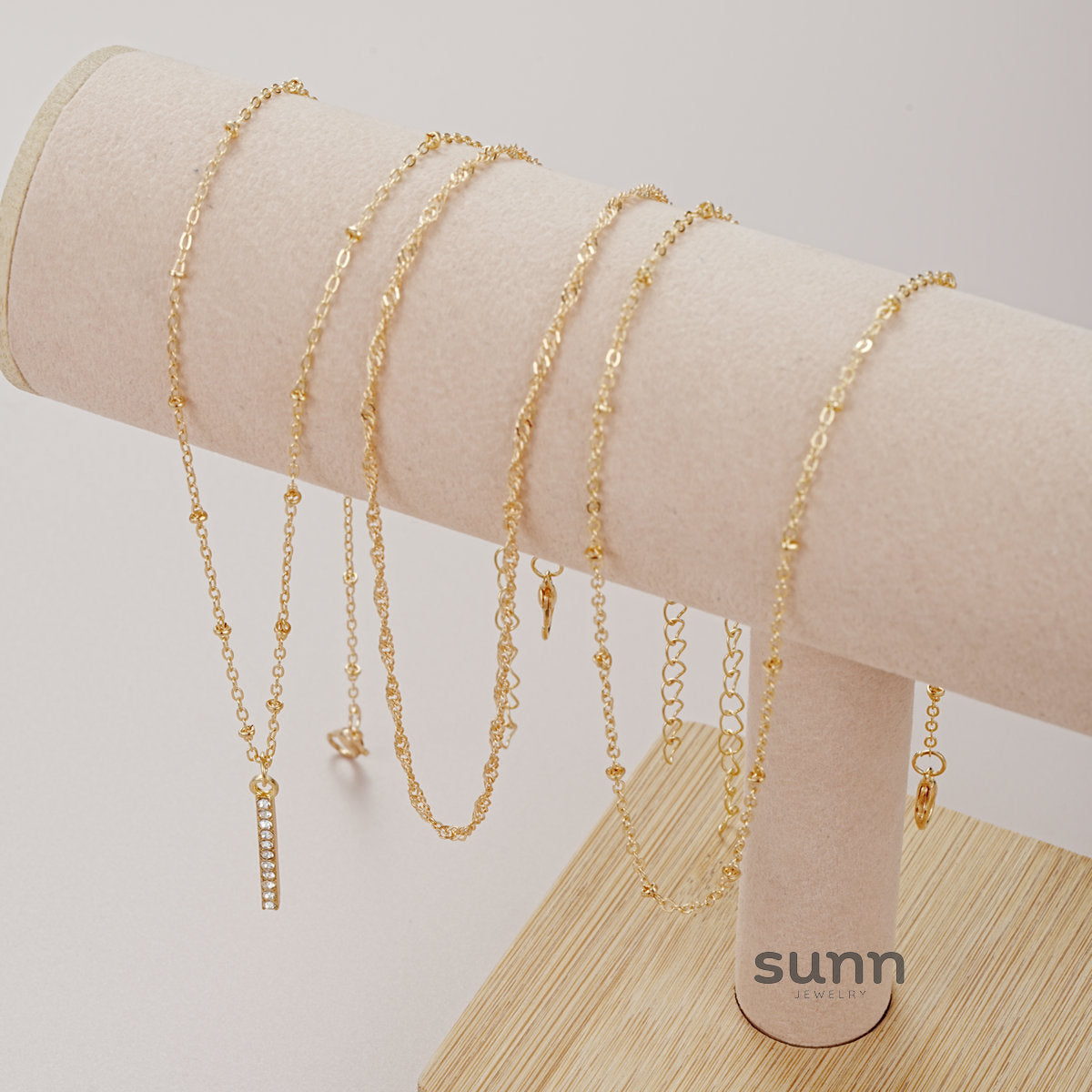Peggy Rhinestone Layered Necklace [W9U3Q4X0]