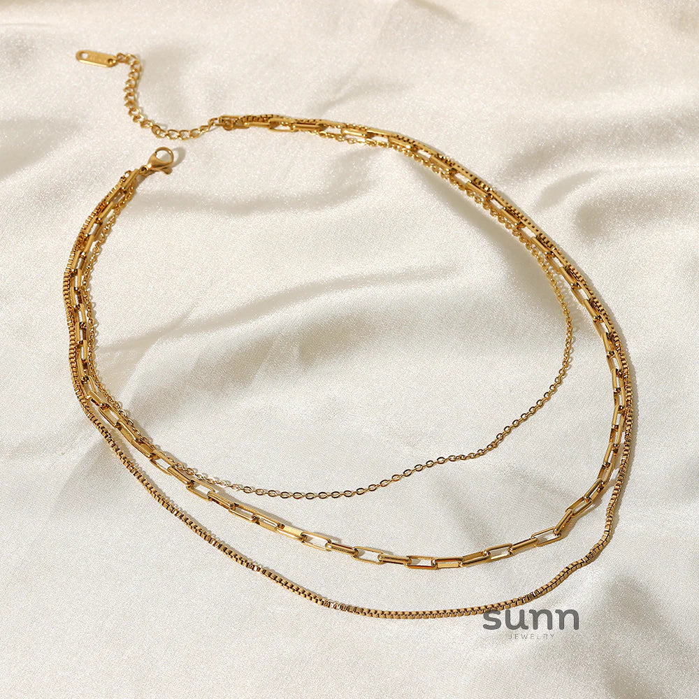 Penelope Gold Paperclip Layered Necklace