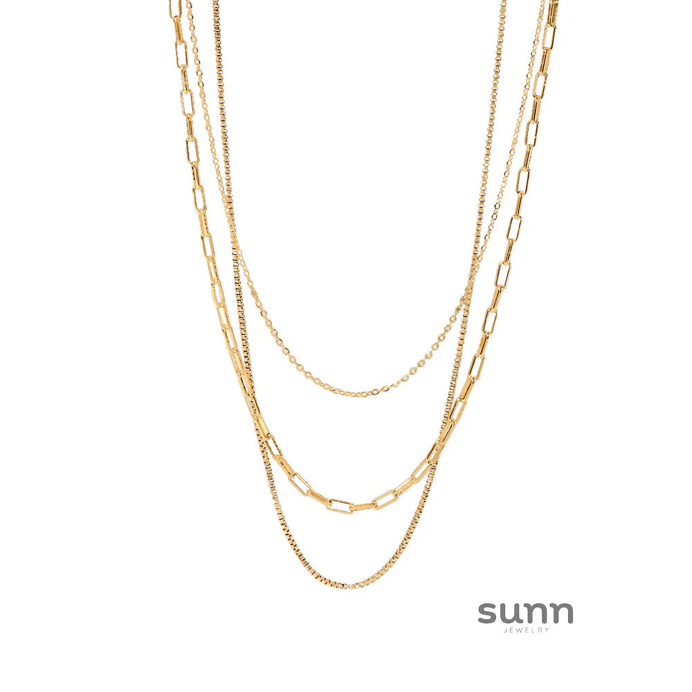 Penelope Gold Paperclip Layered Necklace