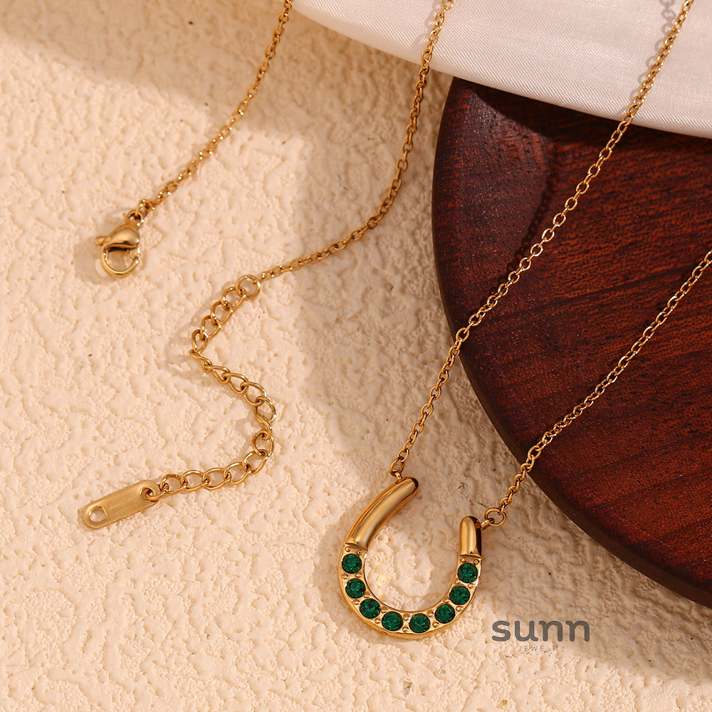 Pennelope Horseshoe Diamond Necklace [98D4X8C5]