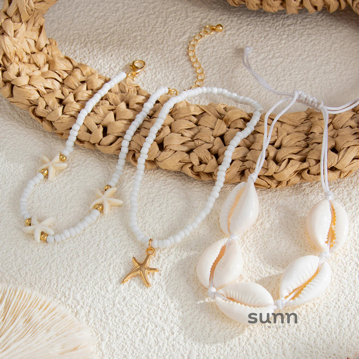 Persephone Starfish Shell Anklet Set