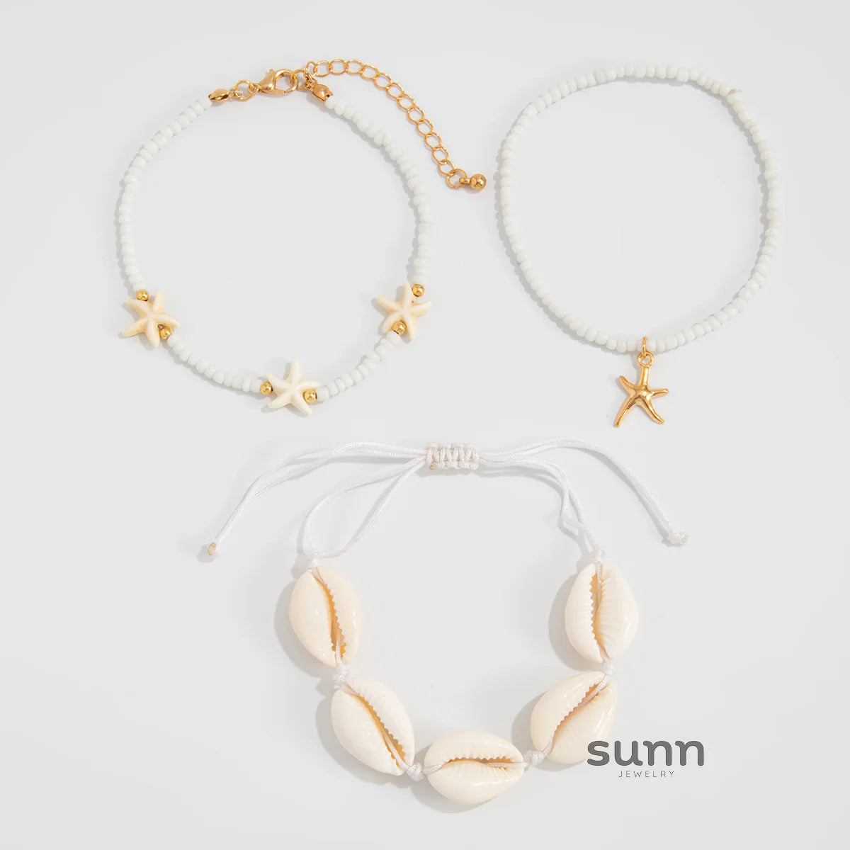 Persephone Starfish Shell Anklet Set