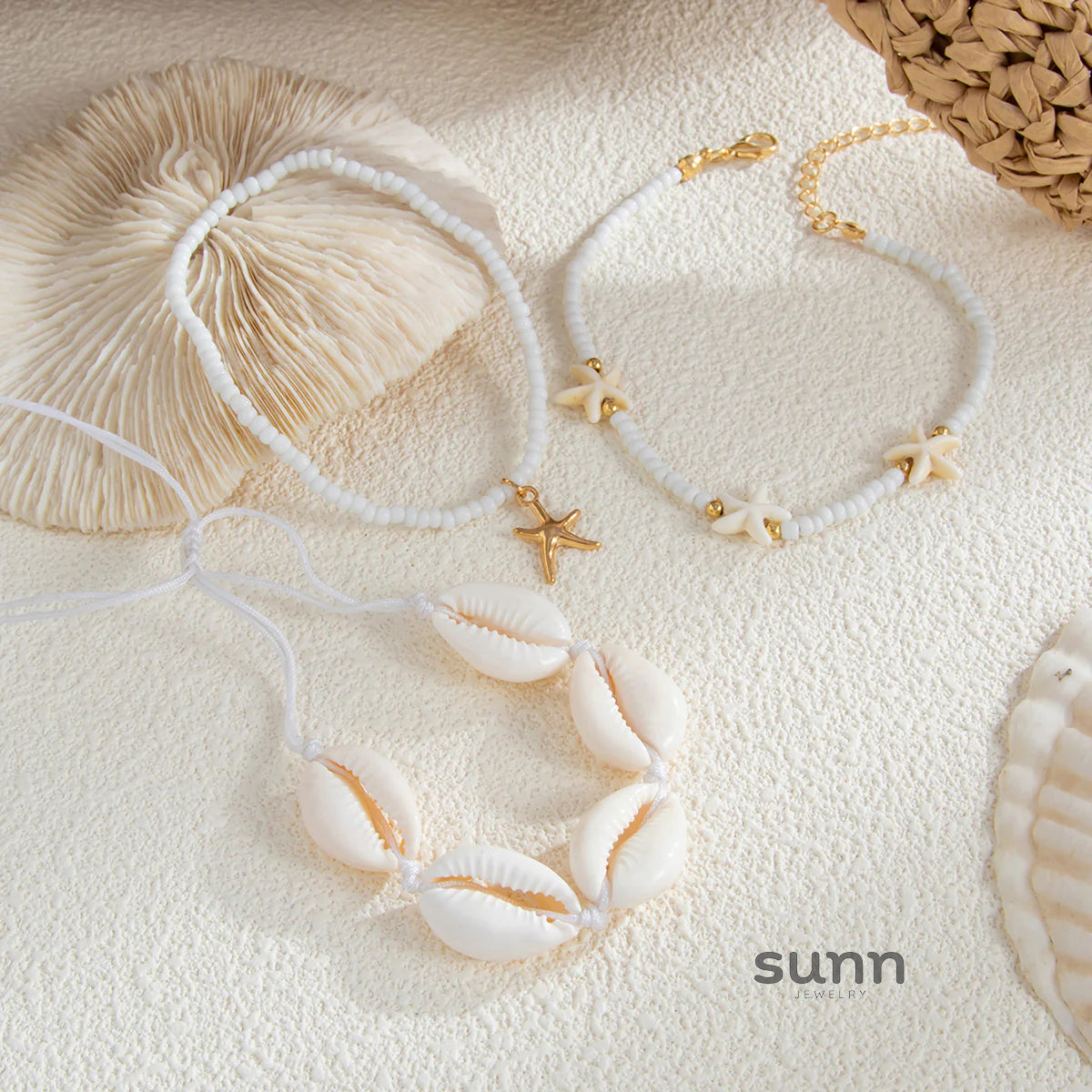 Persephone Starfish Shell Anklet Set