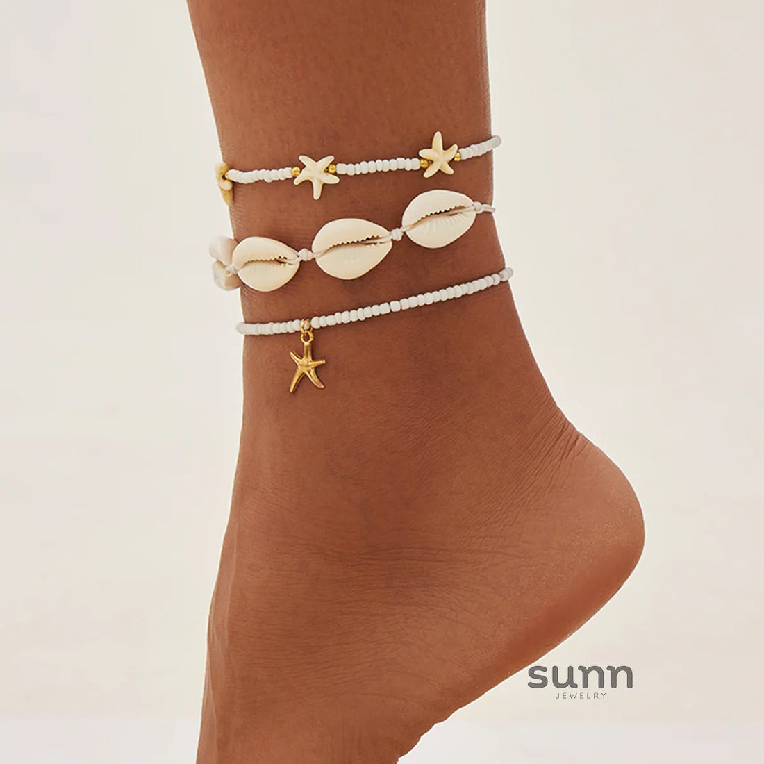 Persephone Starfish Shell Anklet Set