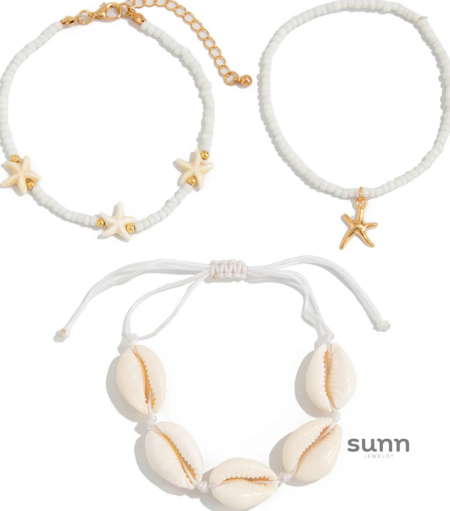 Persephone Starfish Shell Anklet Set