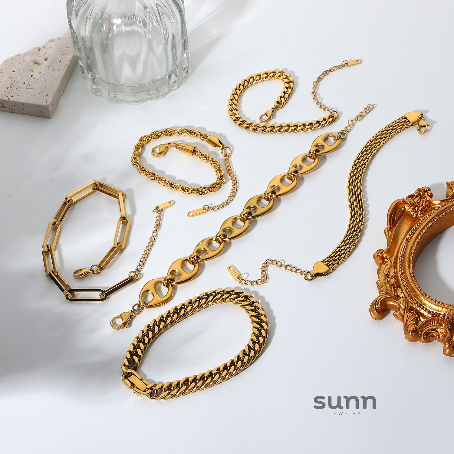 Pessy Gold Layered Bracelet Set [1TTNT6I9]