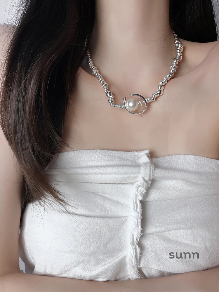 Philomena Textured Pearl Necklace