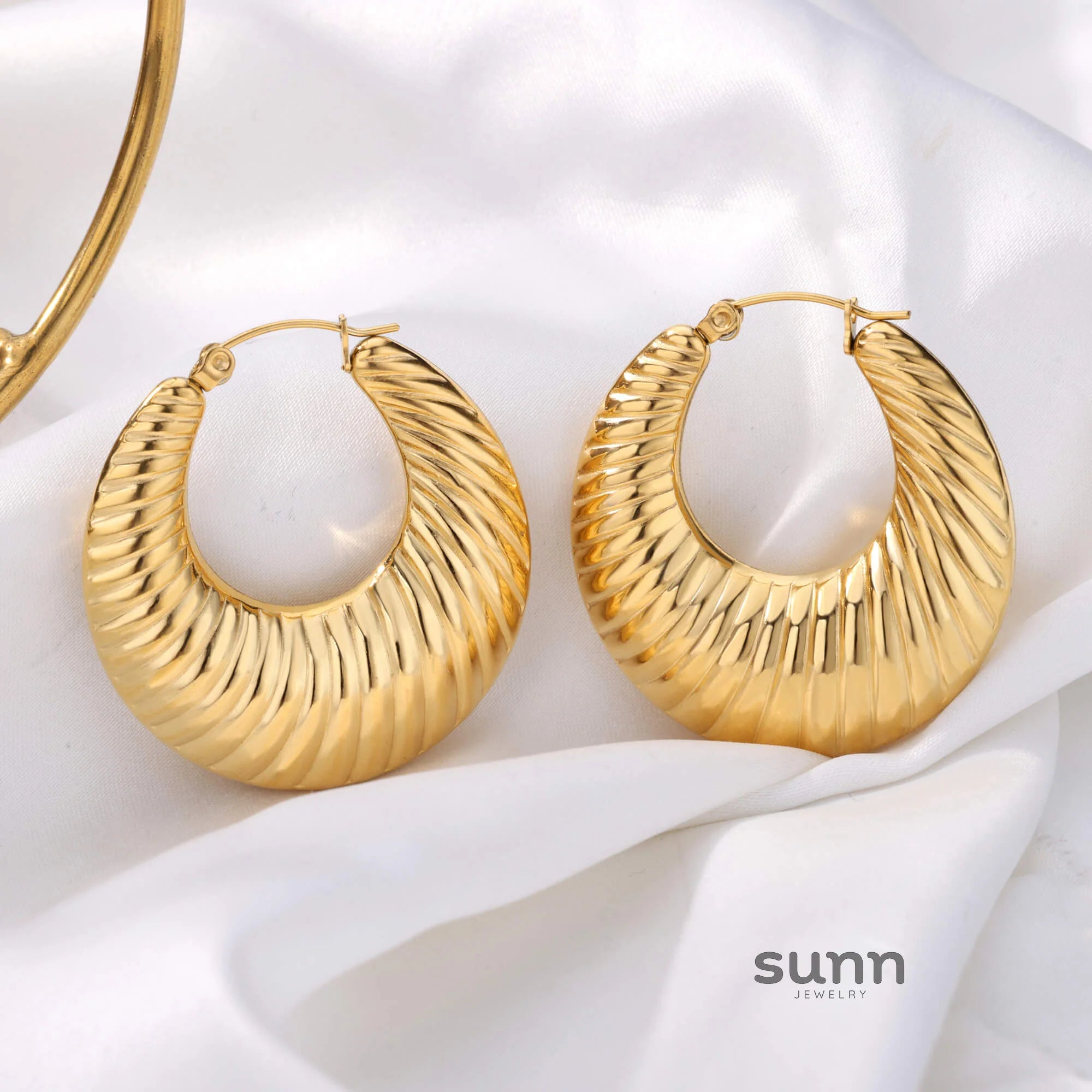 Phoebe Gold Chunky Hoop Earrings