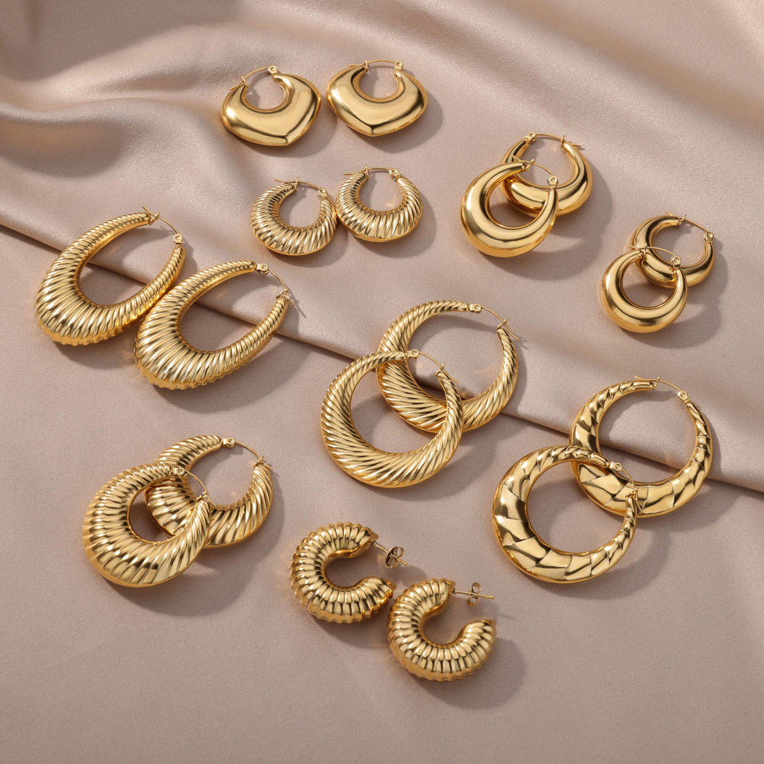 Phoebe Gold Chunky Hoop Earrings