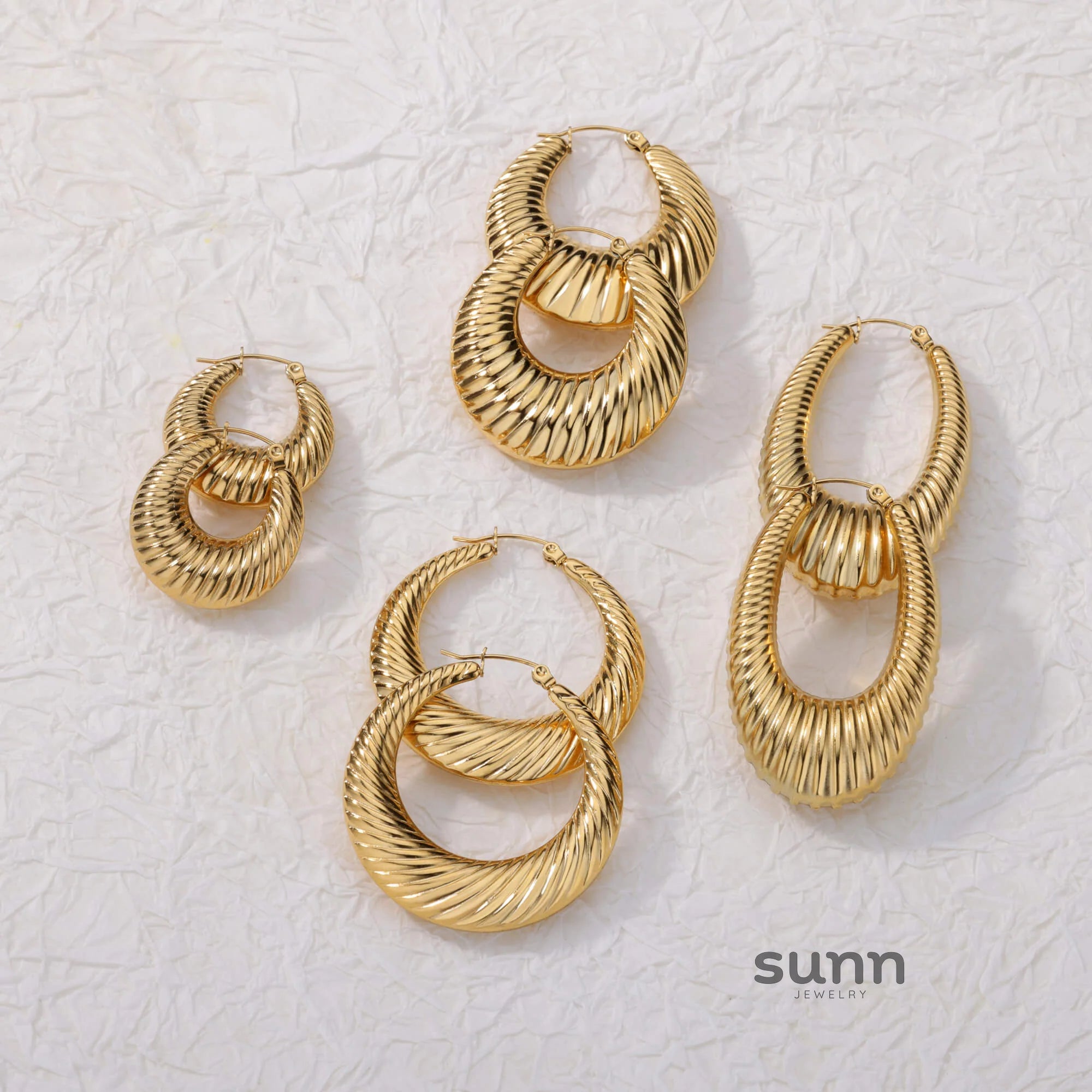 Phoebe Gold Chunky Hoop Earrings