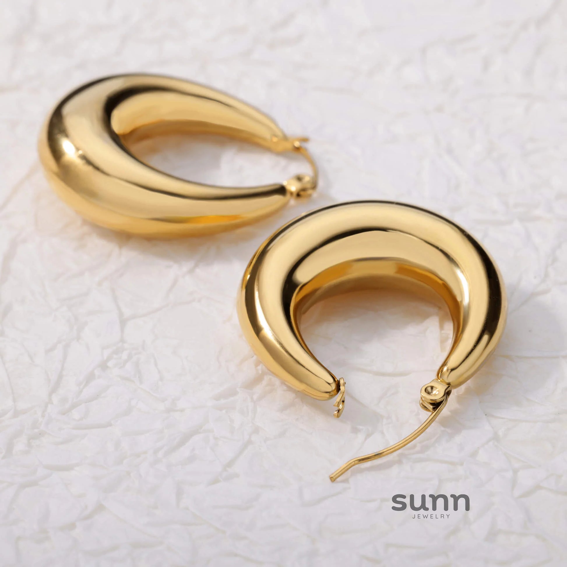 Phoebe Gold Chunky Hoop Earrings