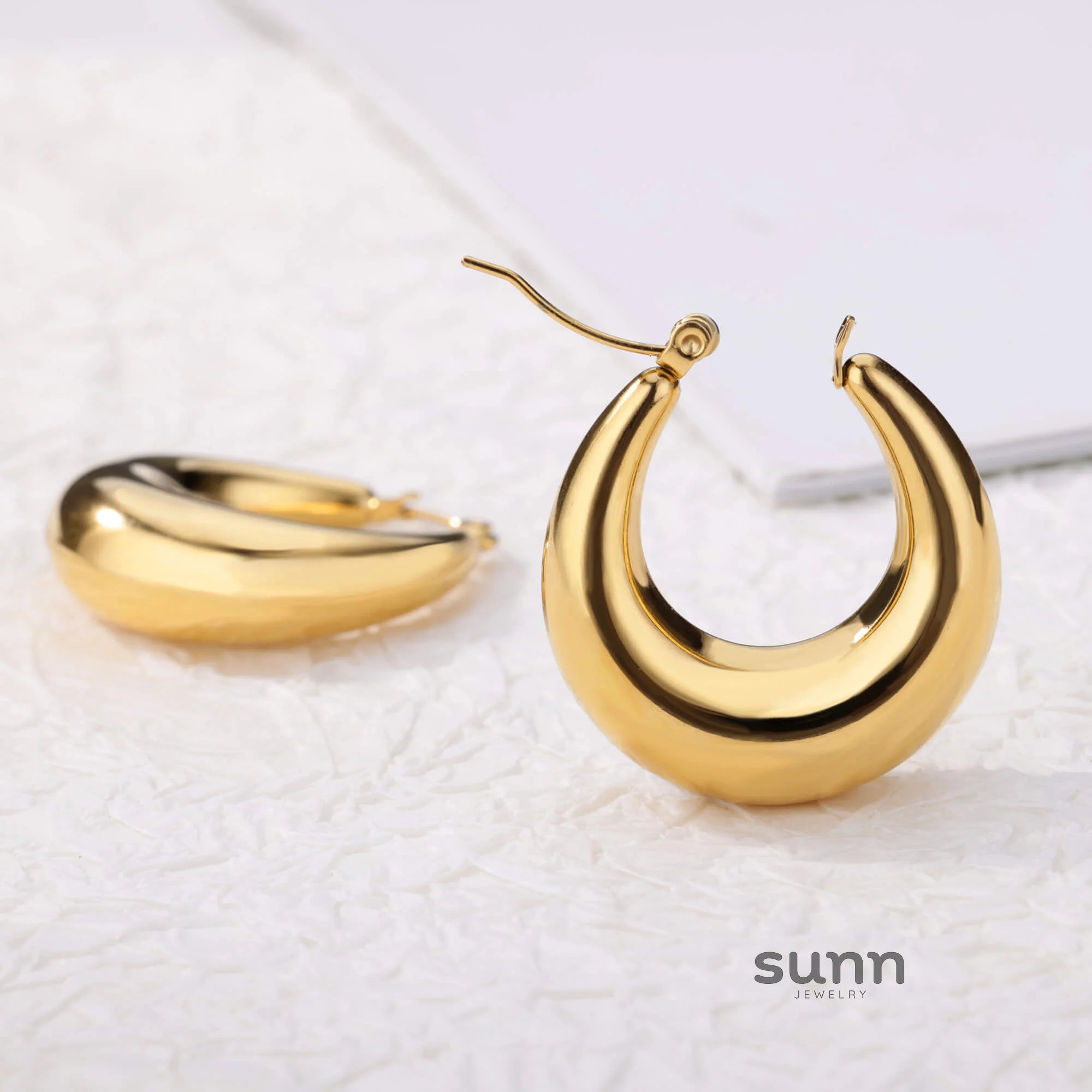 Phoebe Gold Chunky Hoop Earrings