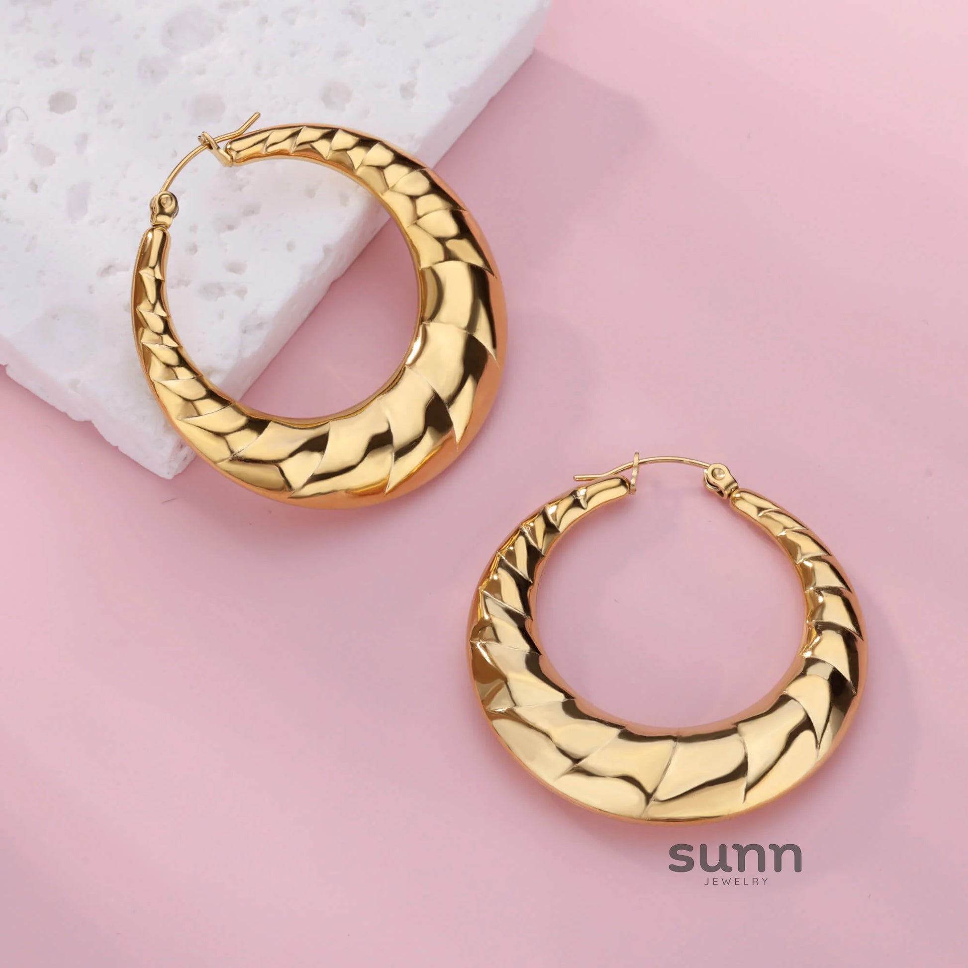 Phoebe Gold Chunky Hoop Earrings