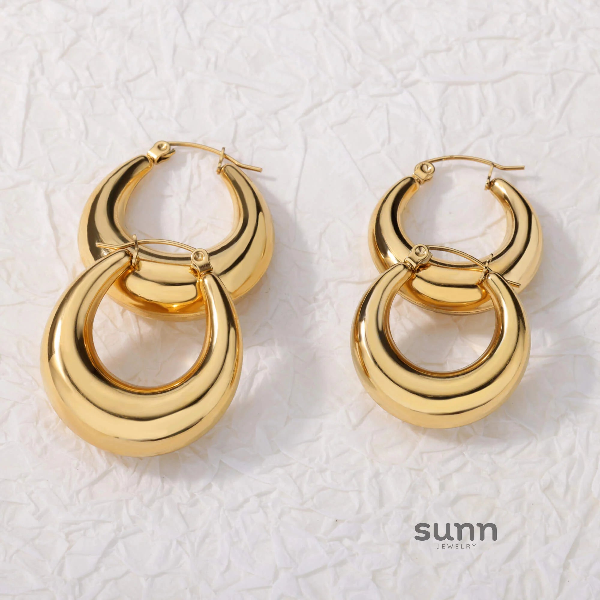 Phoebe Gold Chunky Hoop Earrings