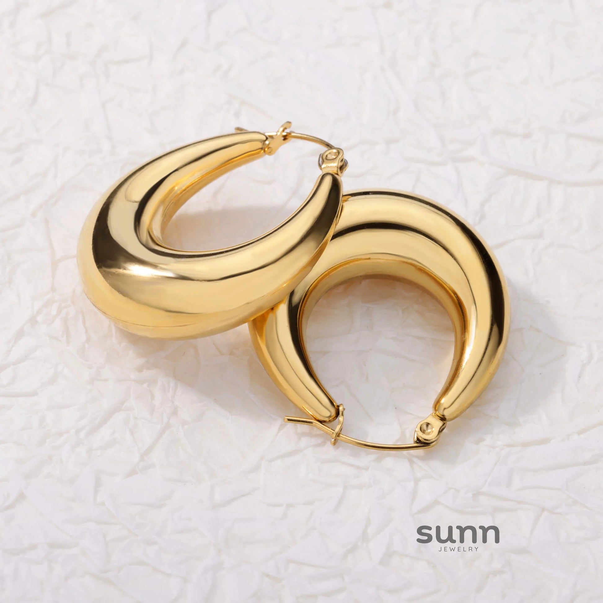 Phoebe Gold Chunky Hoop Earrings