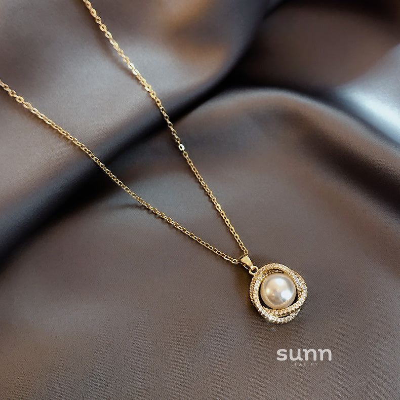 Phoenix Pearl Heart Pendant Necklace [C6RL1PGL]